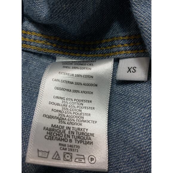 Re/Done 'Oversized' Blue Denim Crop Shirt Size XS - Picture 5 of 5